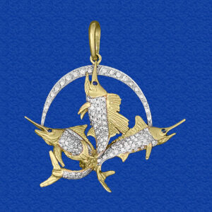 Billfish Slam All Diamond Pendant