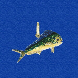 Bull Dolphin Pendant Enameled
