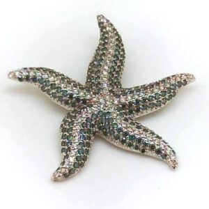 LARGE STARFISH PENDANT WITH BLACK DIAMONDS