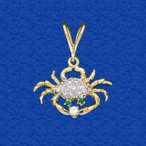 Diamond Pave Crab Holding a 0.10Pt. Diamond