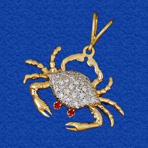 Large Pave Crab Pendant