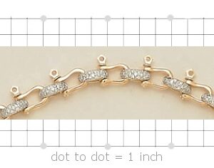 "Calypso" Shackle & Diamond Bar-link Necklace Alternating 1/2 Link (14-123)