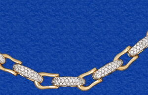 “Tempest”  Shackle & Bar-link Bracelet with Diamonds