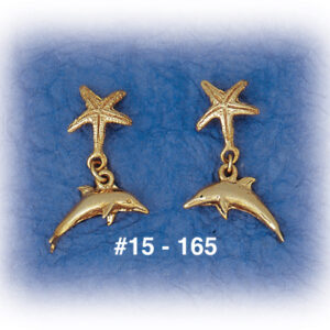 Porpoise Dangling from Starfish Earrings