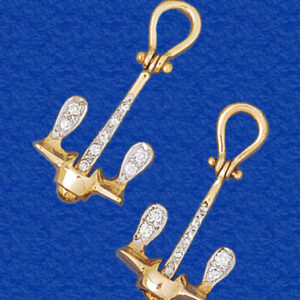 Diamond Navy Anchor Earrings