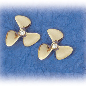 Diamond Center Propeller Earrings