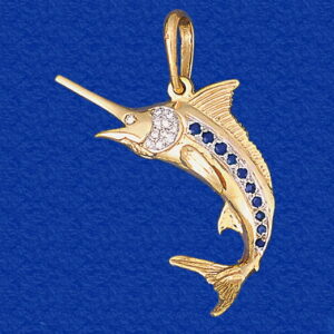 Marlin "Tail Walker" Sapphire Stripe & Diamond Gill