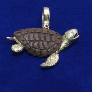 TEAK SHELLED TURTLE WITH DIAMOND EYE