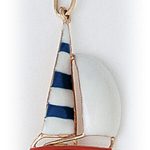Sail Boat with Spinnaker Enameled