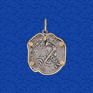 Atocha Treasure Coin with Gold Bezel (2 Reale)