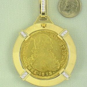 14K Diamond Bezel for (your?) 8 Escudo