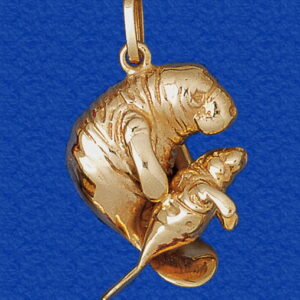 Manatee "Momma and Baby" Hugs Pendant (Large)