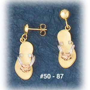 Tri Color Rose Sandal Earrings
