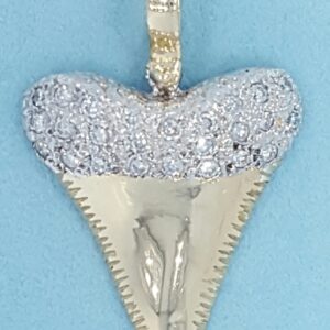 LARGE DIAMOND CAPPED 14K SHARKS TOOTH