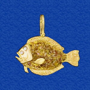 Flounder Pendant Enameled