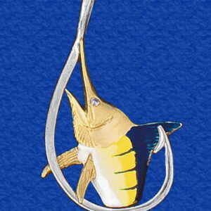 Marlin Hooked Pendant Enameled