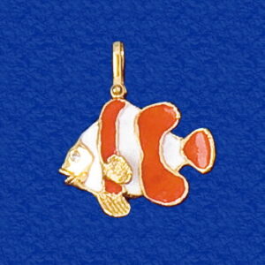 Clownfish Pendant Enameled