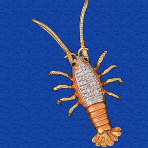 Spiny Lobster Diamond Pave Enameled