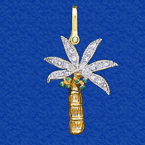 Coconut Palm Tree Enameled with Diamonds