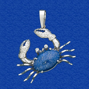 Crab with Diamonds and Genuine Lapis Lazuli stone