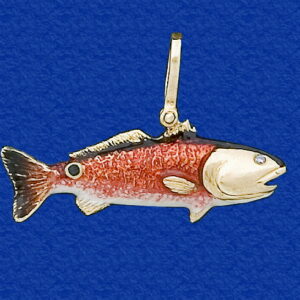 Redfish Enameled Pendant