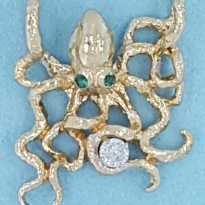 DIAMOIND OCTOPUS SLIDER PENDANT