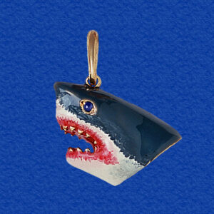 Great White Shark Head Enameled