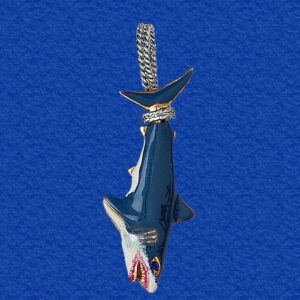 Great White Shark Tail Hung Enameled