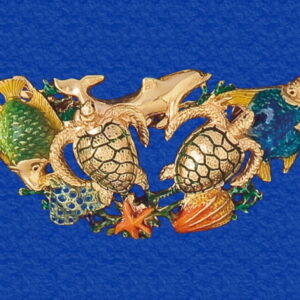 Enameled Gold Reef Scene Slider