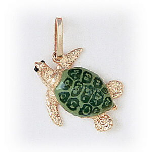 Turtle Pendant Enameled