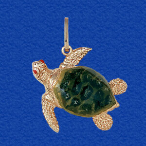 Turtle Pendant Enameled (Large )