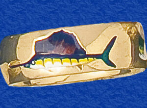 Three Fish Band (with inset enamel fish)