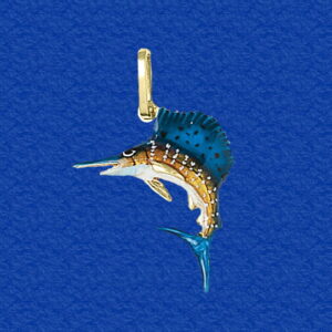 Sailfish Jump Pendant Enameled