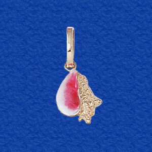 Conch Shell Enameled Pendant