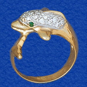 Wraparound Pave Head Porpoise Ring