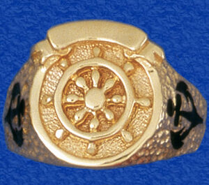 Banner Ring with Ships Wheel