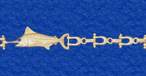 "Fish On" Marlin on Shackle Bracelet (14-112)