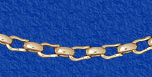 “The Ensign” Gold Shackle & Bar-link Necklace 1/2 Link (14-118)
