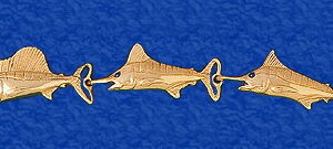 "Blue Water Slam" 3 Fish Bracelet (Ladies)
