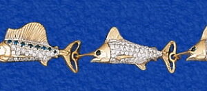 Diamond and Sapphire Lady Slam Bracelet (14-149-DS)
