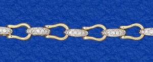 "Lorelei"  Shackle & Bar-link Bracelet with Diamonds (Petite)