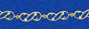 "Doubled up" Hook Bracelet with Diamonds Ladies (14-172-D)