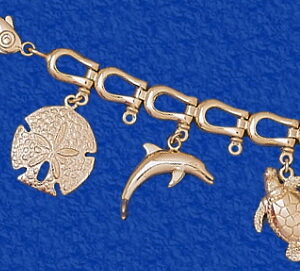 Gold Shackle Charm Bracelet