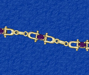 Shackle Pulley Block Bracelet with Amethyst (14-38)