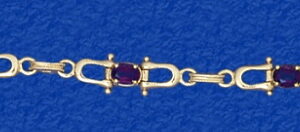 Shackle Pulley Block Bracelet with Amethyst