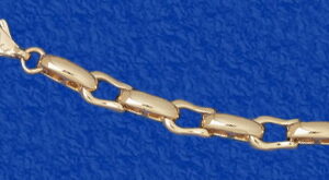 “The Ensign” Gold Shackle & Bar-link Necklace (14-93)