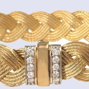 FIVE STRAND CABLE / TURKS HEAD BRACELET WITH DIAMONDS - 9MM