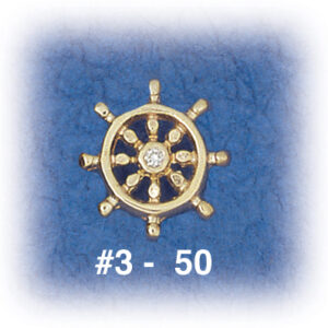 Ship Wheel Pendant Center Diamond