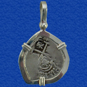 Treasure Coin Spanish 2 Reales in a Silver Bezel