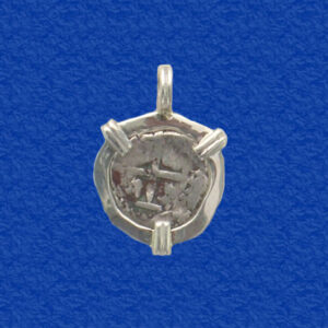 Treasure Coin Spanish 1 Reales in a Silver Bezel
